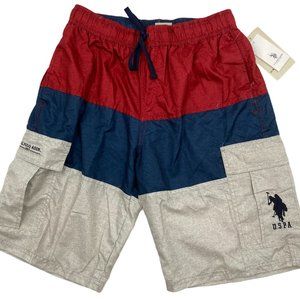 U.S Polo Assn,Heathered Color block Swim Shorts -Mens .
